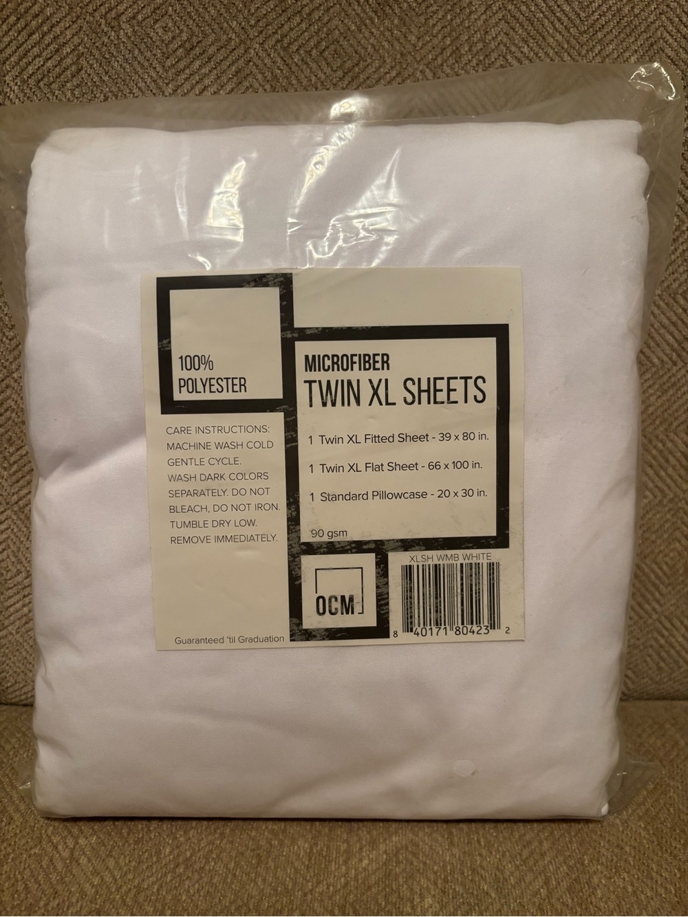Twin XL 3-piece microfiber sheet set - NWT